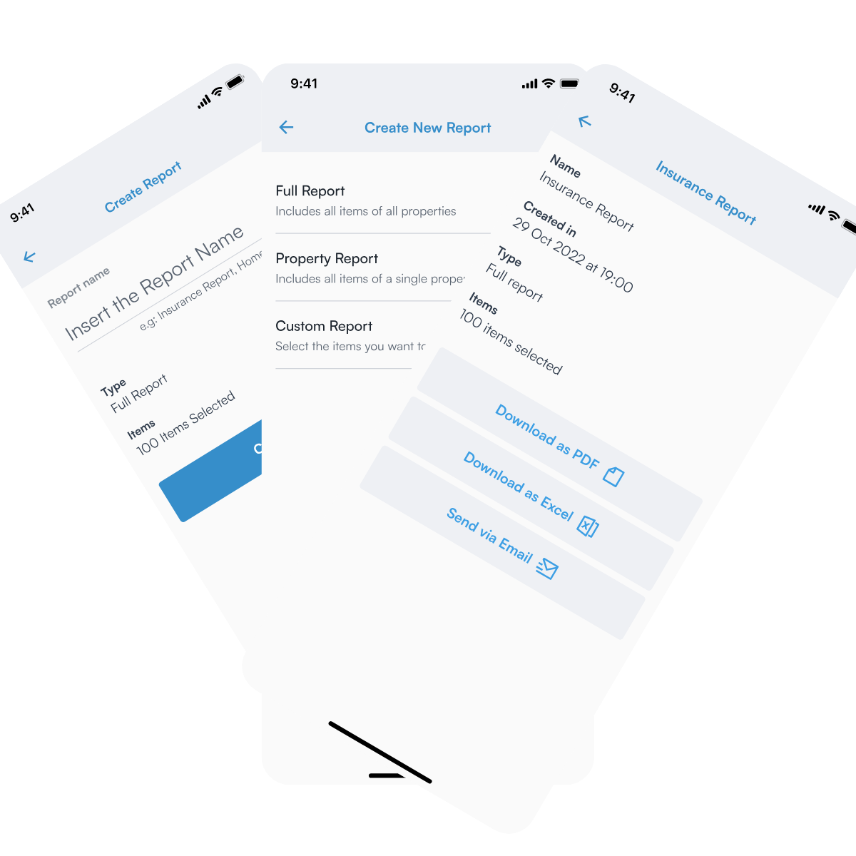 VaultTag insurance-ready report interface